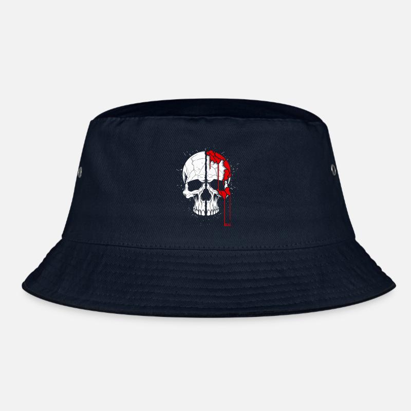 Split skull with red paint Bucket Hat