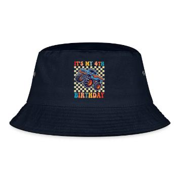 4ter Geburtstag Monstertruck - Bucket Hat - Navy - Vorne