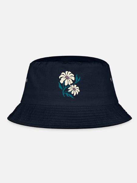 Retro-Gänseblümchenblüten - Bucket Hat - Navy