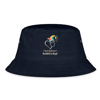 Jeck Karneval Fasching Konfetti im Kopf - Bucket Hat - Navy - Vorne