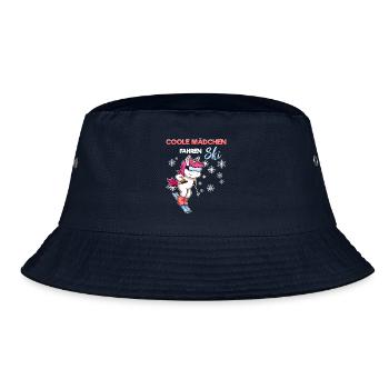 Coole Mädchen Fahren Ski Skifahrer Spruch Lustig - Bucket Hat - Navy - Vorne
