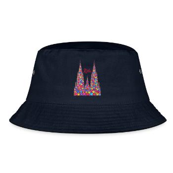 Kölner Dom mit Konfetti Karneval Fasching Köln - Bucket Hat - Navy - Vorne