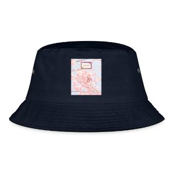 Japanische Sakura - Bucket Hat - Navy - Vorne