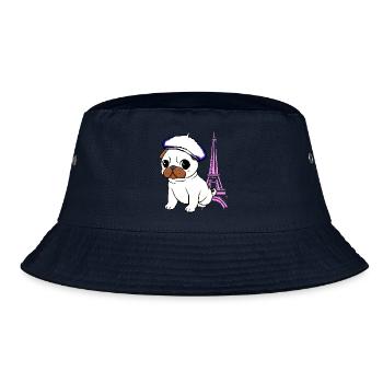 Paris Mops - Bucket Hat - Navy - Vorne