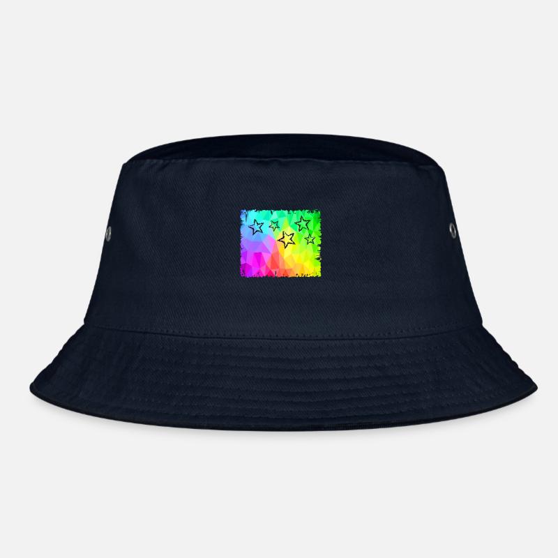 Bunte Sterne Farbverlauf Regenbogenfarben Bucket Hat