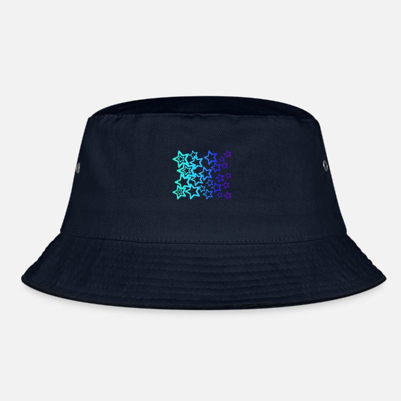 Viele blaue Sterne, Sternenmuster - Bucket Hat - Navy