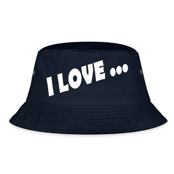 I LOVE ... - Bucket Hat - Navy - Vorne