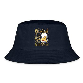 Blasmusik und Bier Darum bin ich hier - Bucket Hat - Navy - Vorne