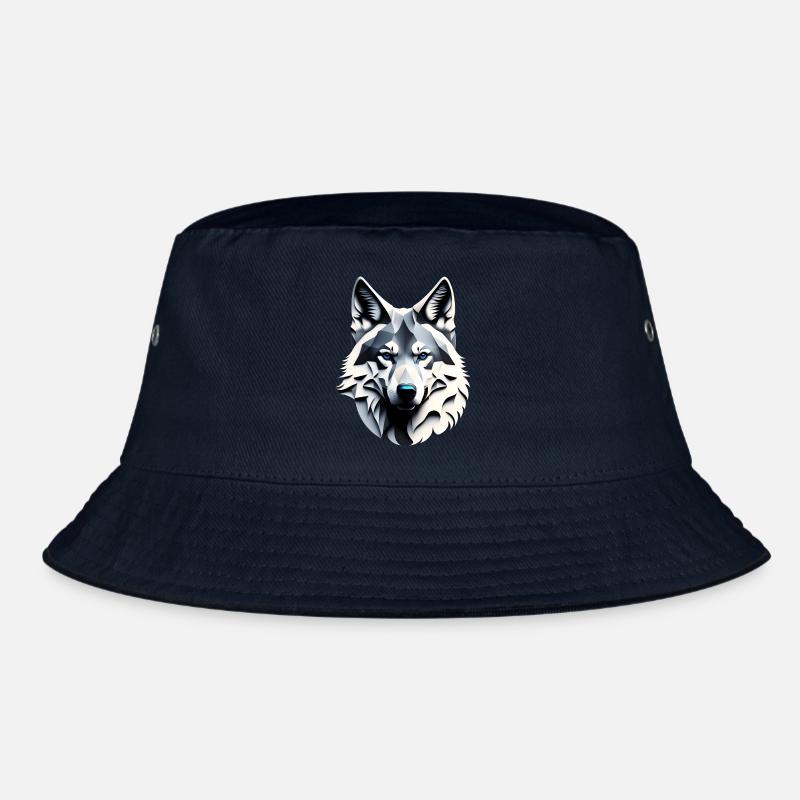 Wolf with blue eyes Bucket Hat