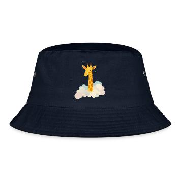 Gentle giraffe above the clouds – Dreamlike motif - Bucket Hat - navy - Front