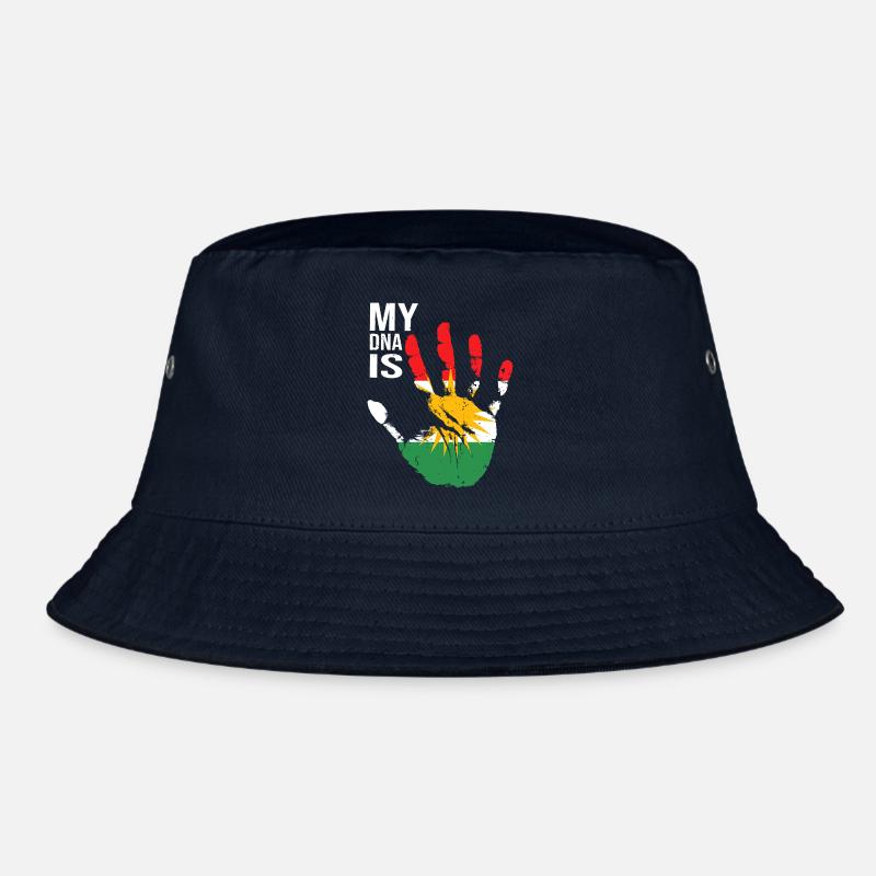 Kurdistan Kurden Handdesign mit Flagge - Bucket Hat - Navy