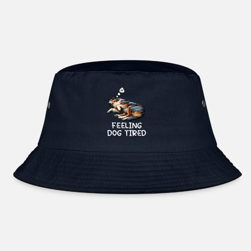 Feeling Dog Tired Australian Shepherd Aussiehalter Bucket Hat