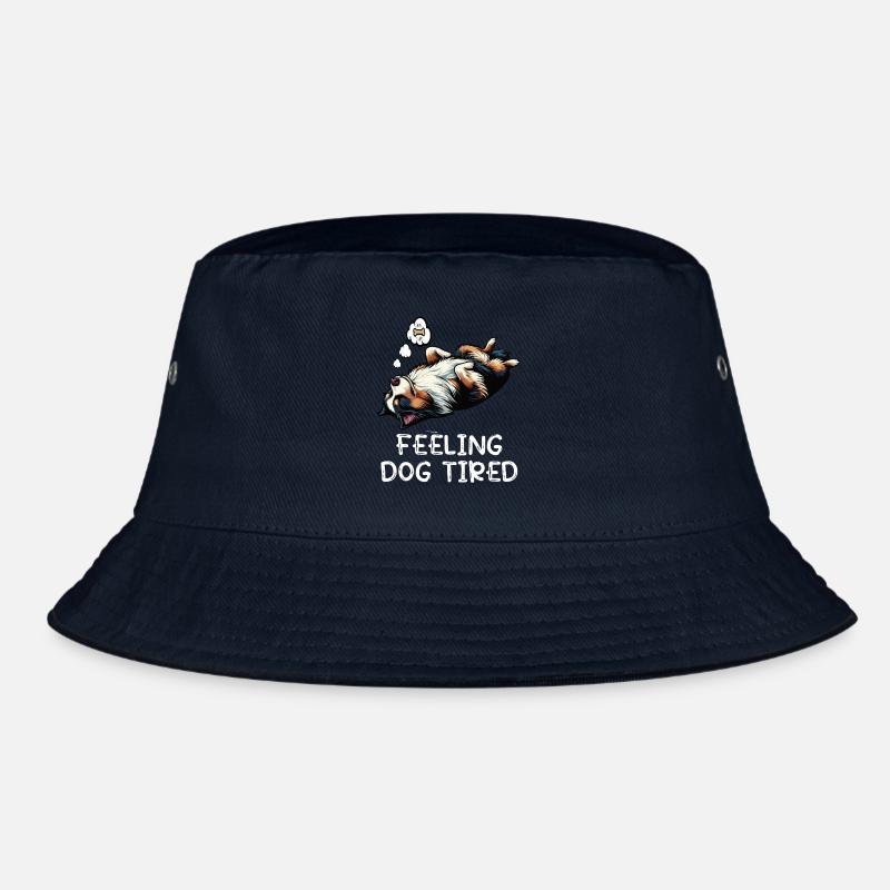 Feeling Dog Tired Australian Shepherd Aussiehalter Bucket Hat