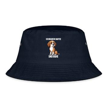 Ich Brauche Kaffe und Ruhe Beagle Beaglebesitzer  - Bucket Hat - Navy - Vorne