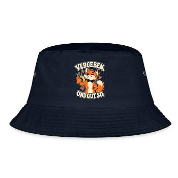 Vergeben. Und gut so. – Fuchs Hochzeit Ring - Bucket Hat - Navy - Vorne