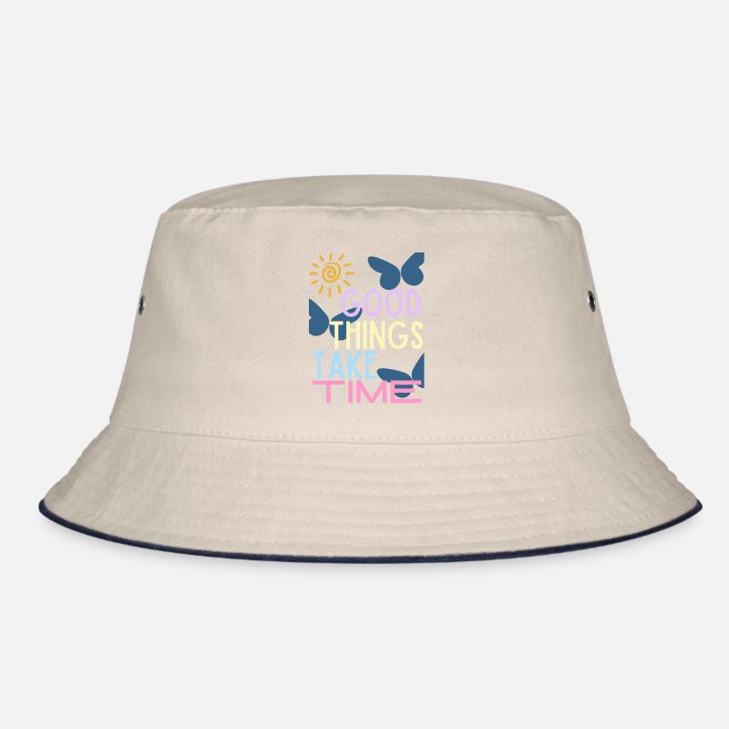 Good Things Take Time Typography Bucket Hat