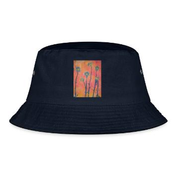 blumen kunstdruck pflanzen - Bucket Hat - Navy - Vorne