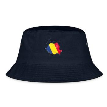 Drapeau de la Roumanie sur la carte de la Roumanie RO - Bob - marine - Devant