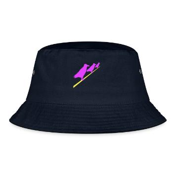 3 Raben sitzen Kabel Seil drei Freunde Crew Team - Bucket Hat - Navy - Vorne