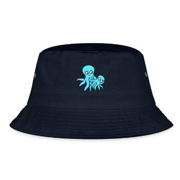 Pieuvre Maman Papa Enfant Bébé Mère Père Famille - Bob - marine - Devant