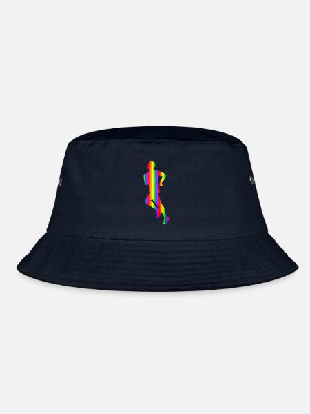 Bunter Läufer Regenbogen - Bucket Hat - Navy - Vorne