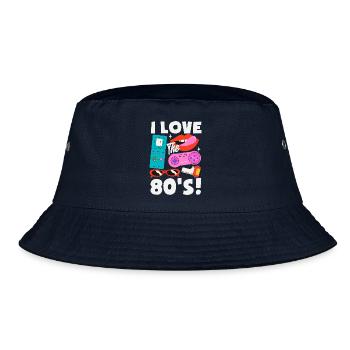 Retro Back to the 80s Vintage Design - Bucket Hat - navy - Front
