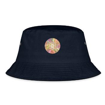 Flower of Life | flower of life | Gold Stained 3 - Bucket Hat - navy - Front