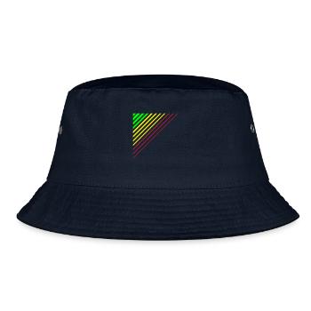 diagonal lines in colored - Bucket Hat - navy - Front