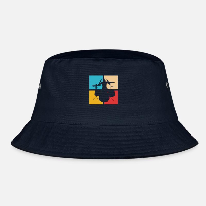 Drums Drums Retro Vintage Drummer Bucket Hat