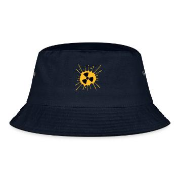 atomic symbol radioactive warning caution note - Bucket Hat - navy - Front