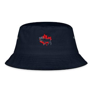 Canada Canadian Elk Maple Leaf Flag Canada - Bucket Hat - navy - Front