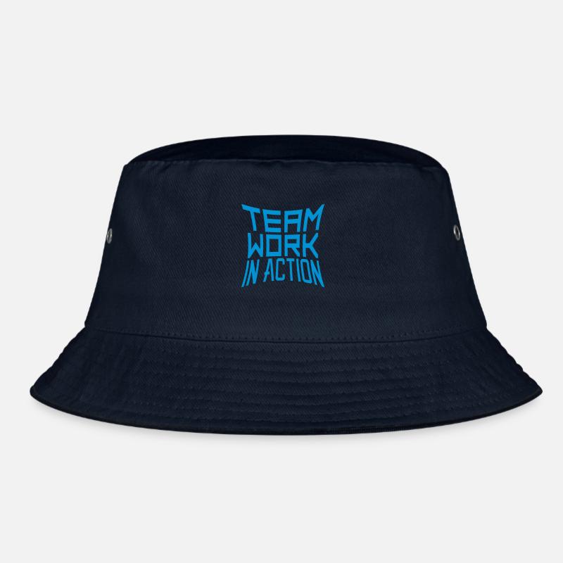 blau freunde teamwork in action logo design team a Bucket Hat