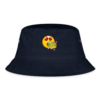 Smiley Glossy Barf Love - Bucket Hat - navy - Front