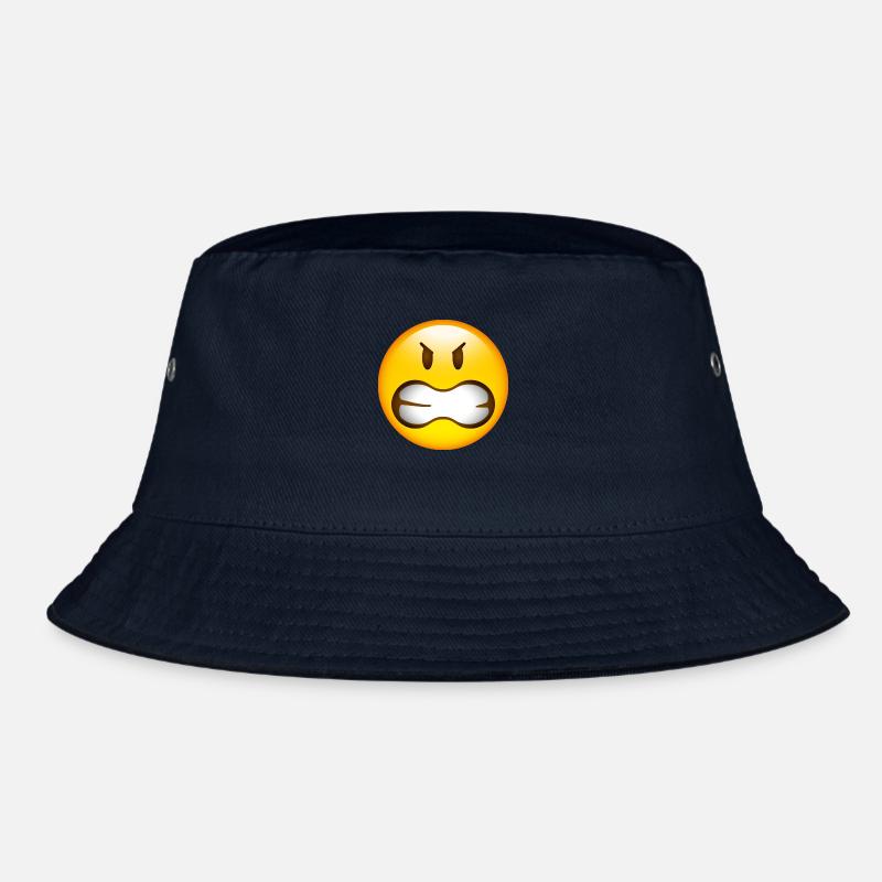Smiley Glossy Anger - Bucket Hat - Navy