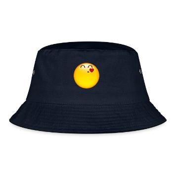 Smiley Love Kiss - Bucket Hat - navy - Front