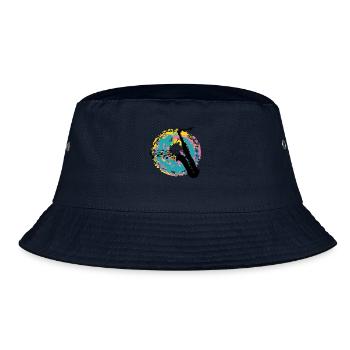 Saxofon auf Farbklecksen - Bucket Hat - Navy - Vorne