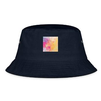 Watercolor light & free in yellow, pink, and blue - Bucket Hat - navy - Front
