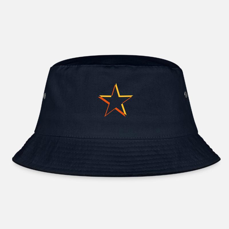 Yellow 3D star Bucket Hat