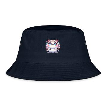 KAWAII CAT <3 - Bucket Hat - navy - Front