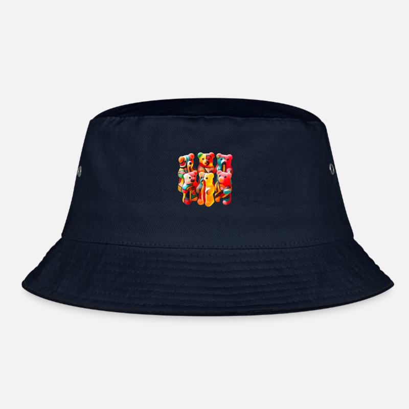 Gummibärchen mit abstraktem Muster - Bucket Hat - Navy