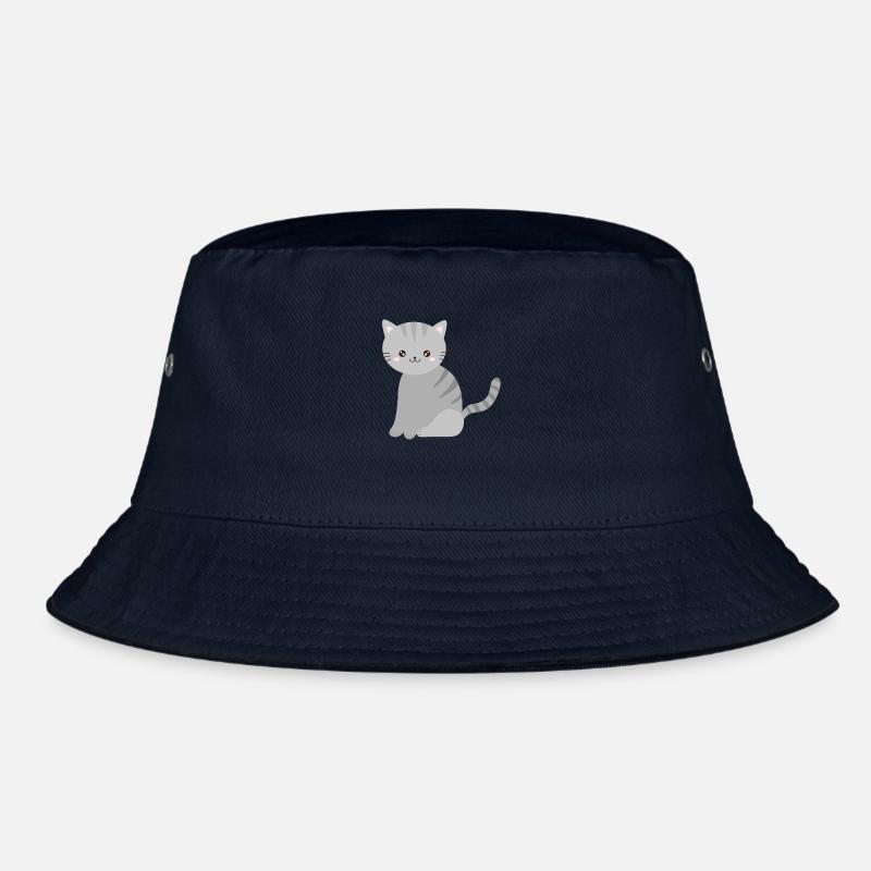süße graue Katze Bucket Hat