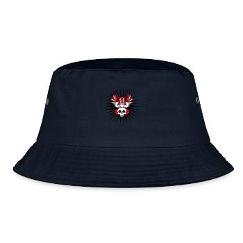 Owl Eagle Owl Cool Skull Skull Halloween Tattoo - Bucket Hat - navy - Front