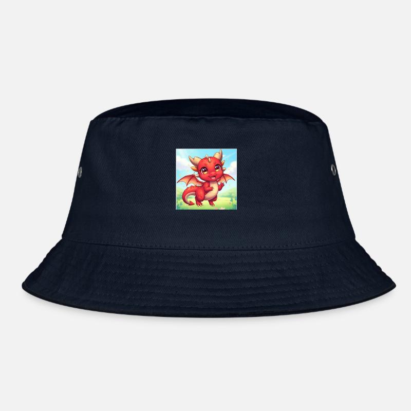 Red Chibi Dragon Bucket Hat