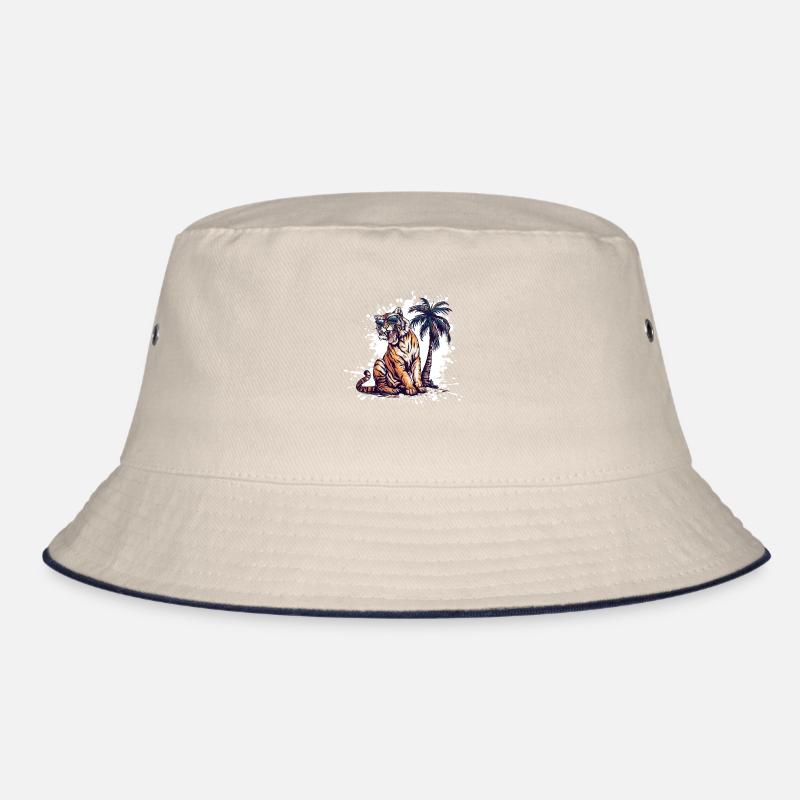 Tiger Island Palm Tree Bucket Hat