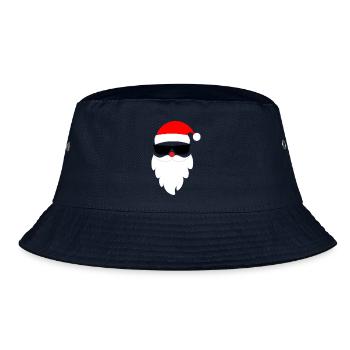 Cooler Weihnachtsmann Santa Nikolaus  - Bucket Hat - Navy - Vorne