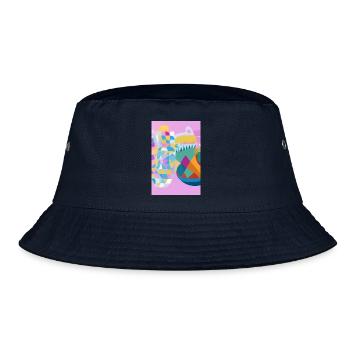 Shapes and patterns - Bucket Hat - navy - Front