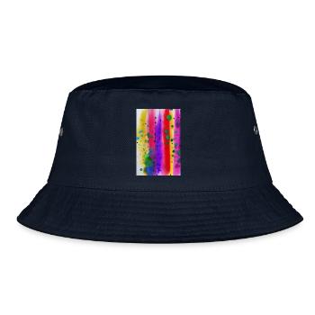 Farbspritzer und Linien - Bucket Hat - Navy - Vorne