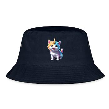Unicorn Kitten - Bucket Hat - Navy - Vorne