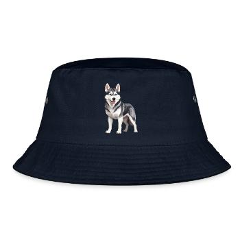 Niedlicher Husky - Bucket Hat - Navy - Vorne