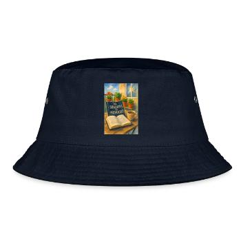 Bücher, Blumen und Kaffee - Bucket Hat - Navy - Vorne